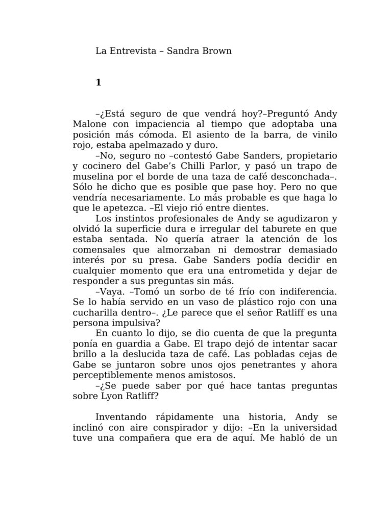 La entrevista Spanish Edition Sandra Brown Kitap Kapağı