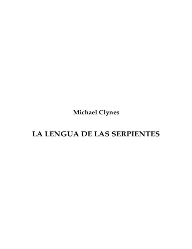 La lengua de la serpiente Michael Clynes Kitap Kapağı