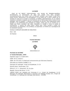 La nave Spanish Salvador Tomas Kitap Kapağı