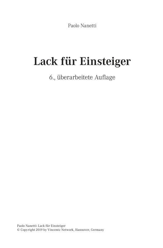 Lack fur Einsteiger German Edition Paolo Nanetti Kitap Kapağı