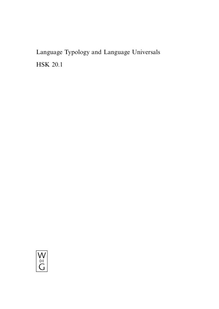 Language Typology and Language Universals German Edition Haspelmath Martin Kitap Kapağı