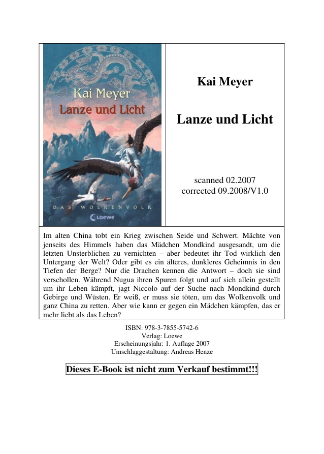 Lanze und Licht German Edition Kai Meyer Kitap Kapağı