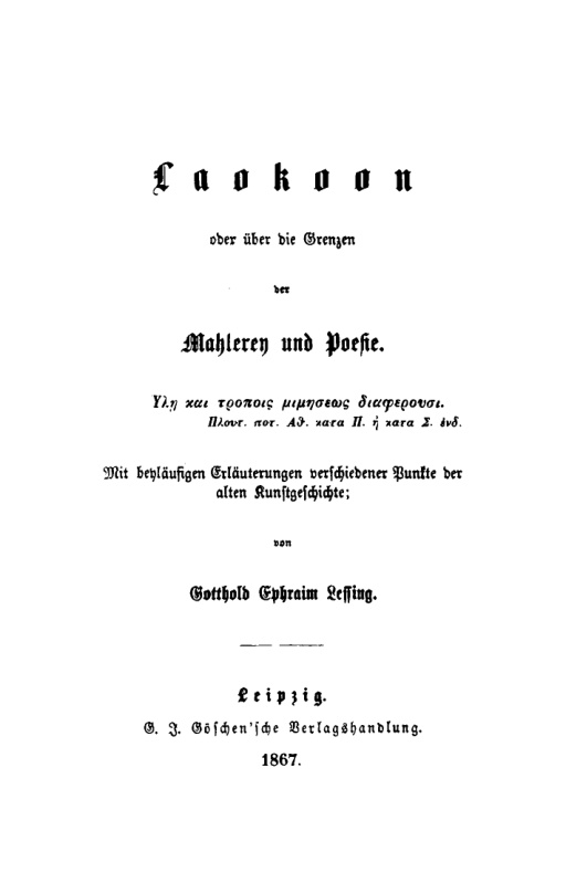 Laokoon oder uber die Grenzen der Mahlerey und Poesie German Edition Gotthold Ephraim Lessing Kitap Kapağı