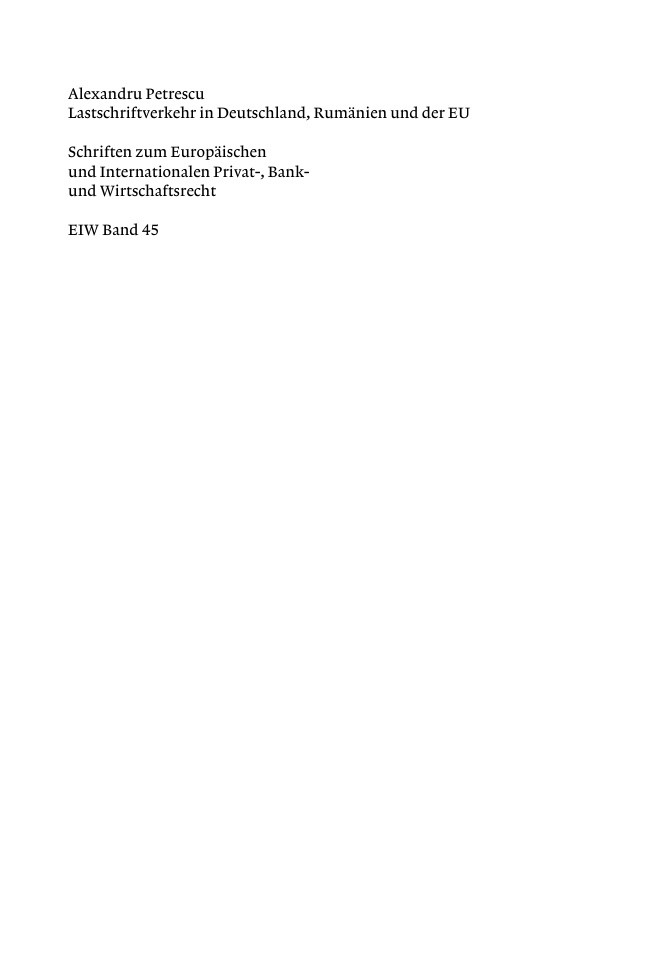 Lastschriftverkehr in Deutschland Rumanien und der EU German Edition Alexandru Petrescu Kitap Kapağı