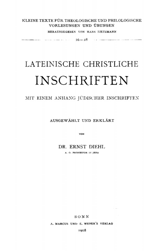 Lateinische christliche Inschriften German Edition Ernst Diehl Kitap Kapağı