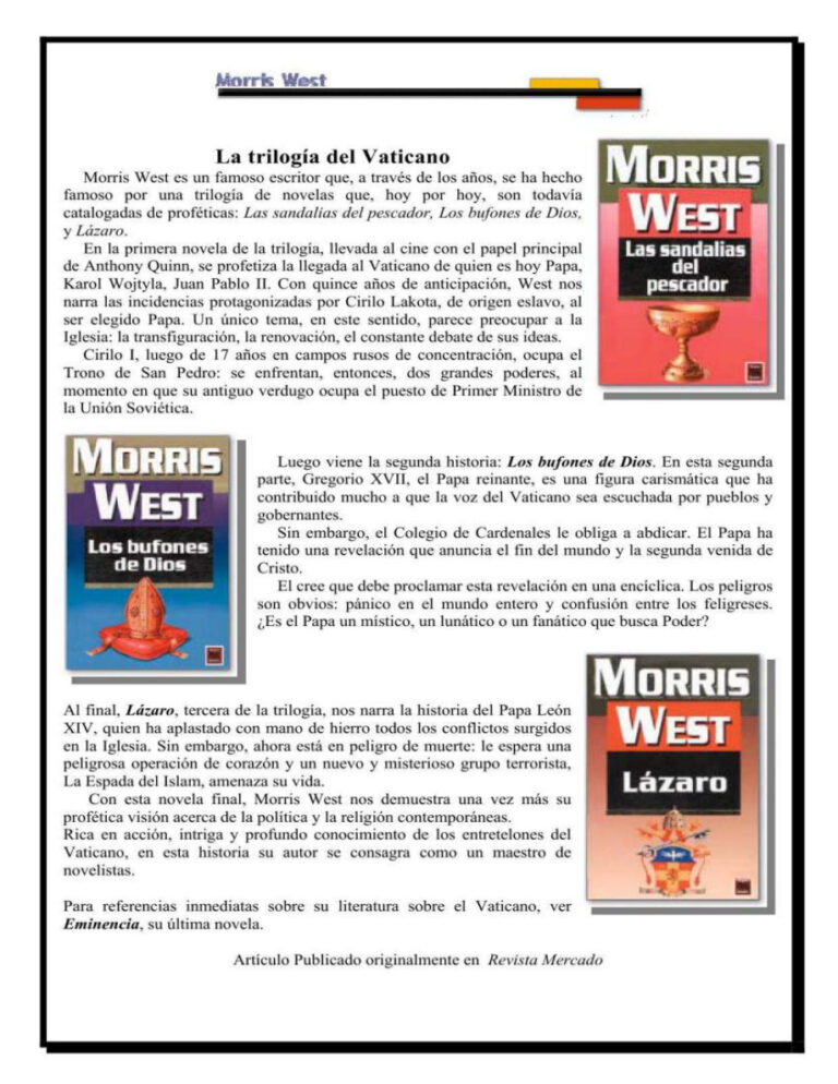 Lazaro Morris West Kitap Kapağı