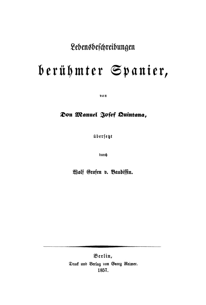 Lebensbeschreibungen beruhmter Spanier German Edition Manuel Josef Quintana Kitap Kapağı