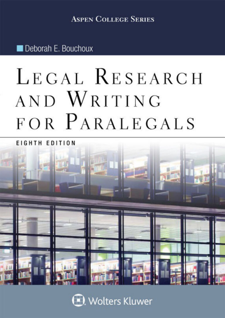 Legal Research and Writing for Paralegals Deborah E Bouchoux Kitap Kapağı