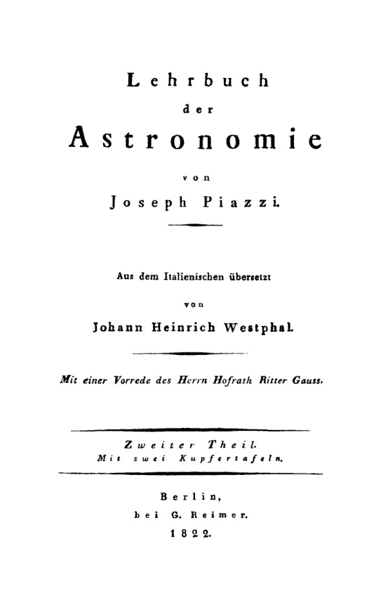 Lehrbuch der Astronomie German Edition Joseph Piazzi Kitap Kapağı
