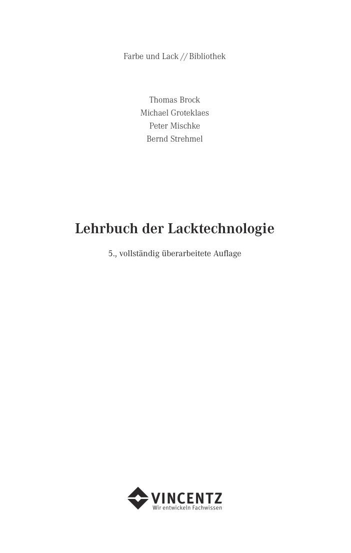 Lehrbuch der Lacktechnologie German Edition Thomas Brock Kitap Kapağı