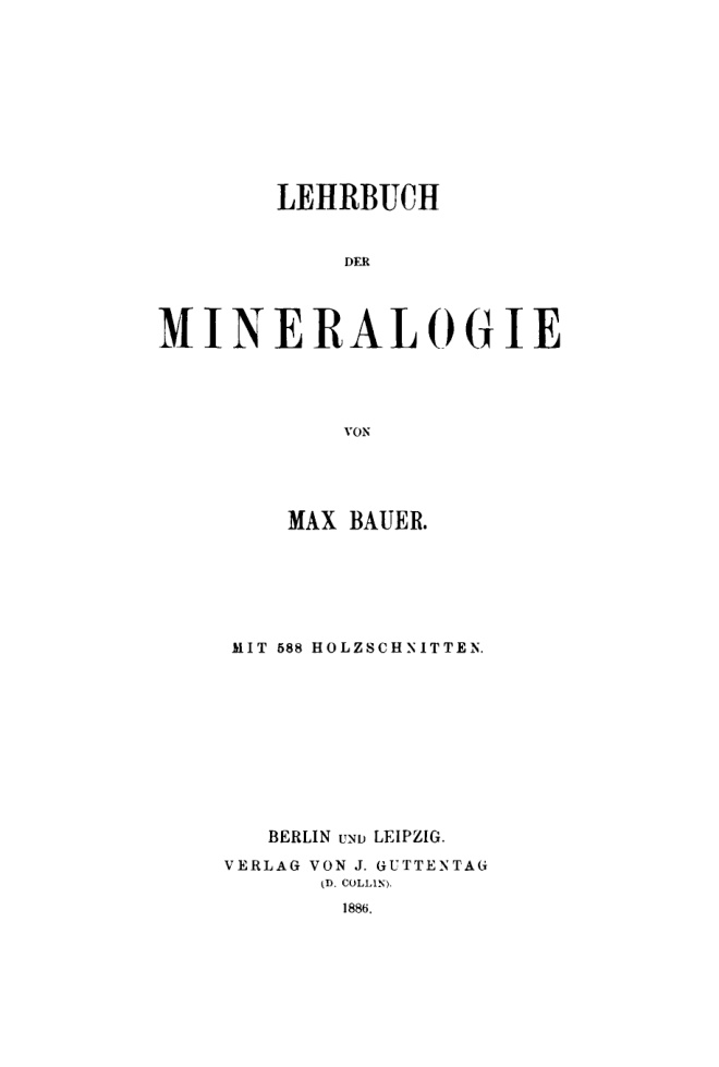 Lehrbuch der Mineralogie German Edition Max Bauer Kitap Kapağı