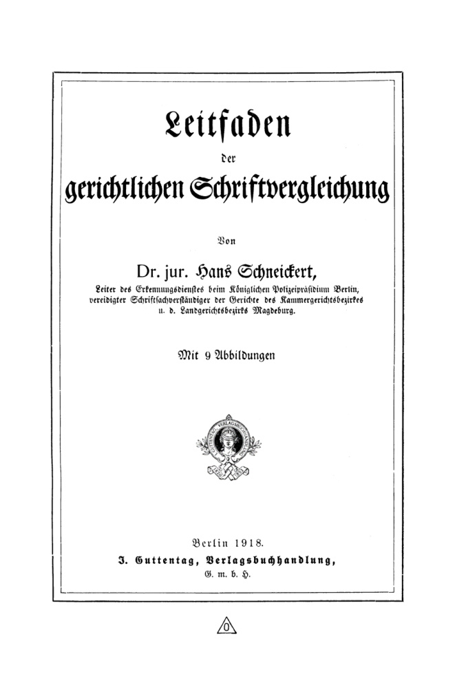 Leitfaden der gerichtlichen Schriftvergleichung German Edition Hans Schneickert Kitap Kapağı