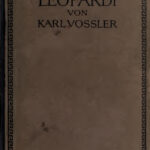 Leopardi German Edition Karl Vossler Kitap Kapağı