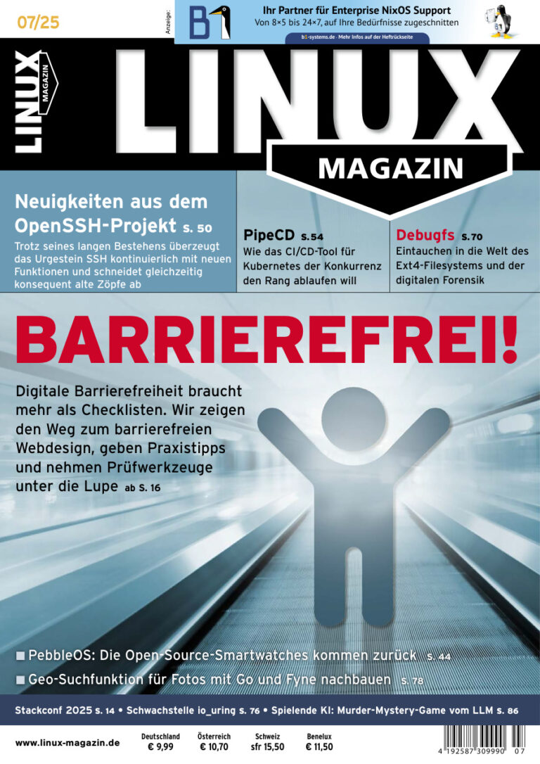 Linux Magazin Juli 2025 GER Linux Magazin Kitap Kapağı