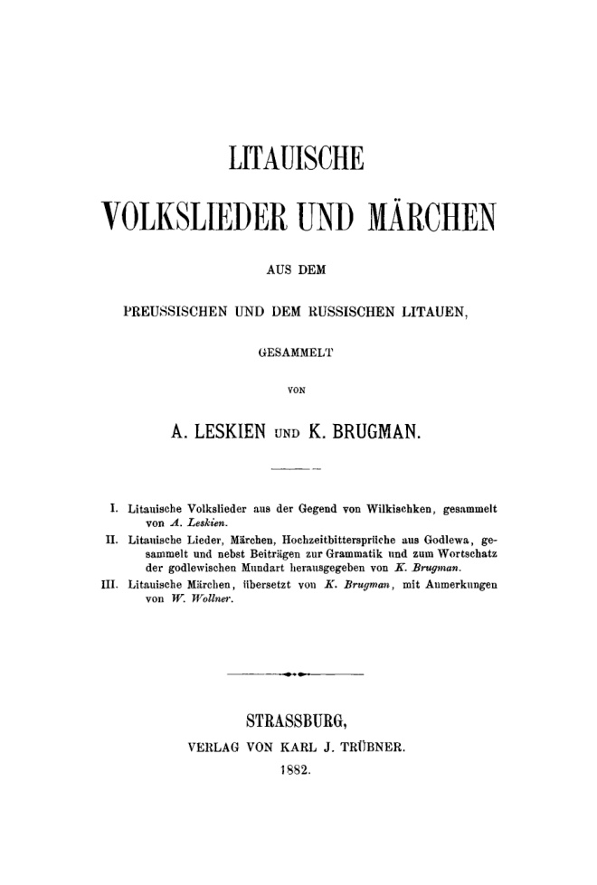 Litauische Volkslieder und Marchen Aus dem Preussischen und dem Russischen Litauen German Edition A Leskien Kitap Kapağı