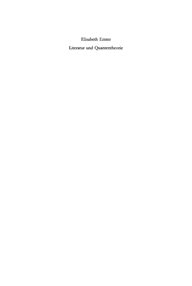 Literatur und Quantentheorie German Edition Elisabeth Emter Kitap Kapağı
