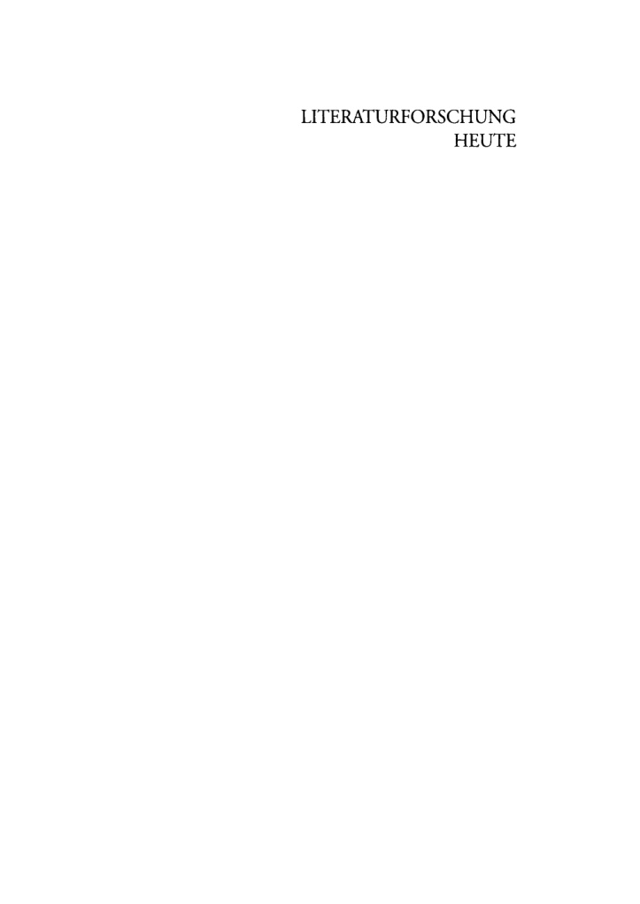 Literaturforschung heute German Edition Eckart Goebel Kitap Kapağı