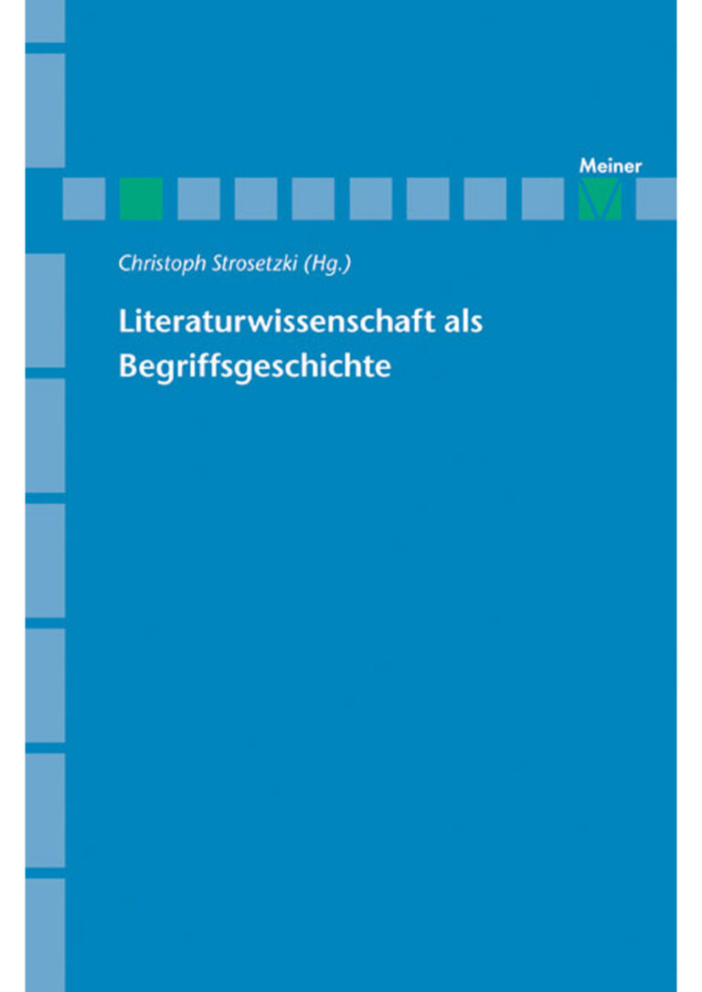 Literaturwissenschaft als Begriffsgeschichte German Edition Christoph Strosetzki Kitap Kapağı