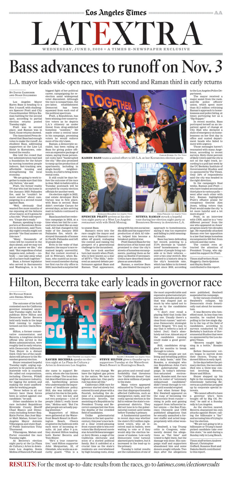 Los Angeles Times June 03 2026 Los Angeles Times Kitap Kapağı