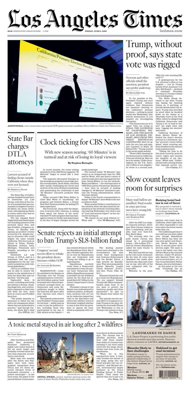 Los Angeles Times June 05 2026 Los Angeles Times Kitap Kapağı
