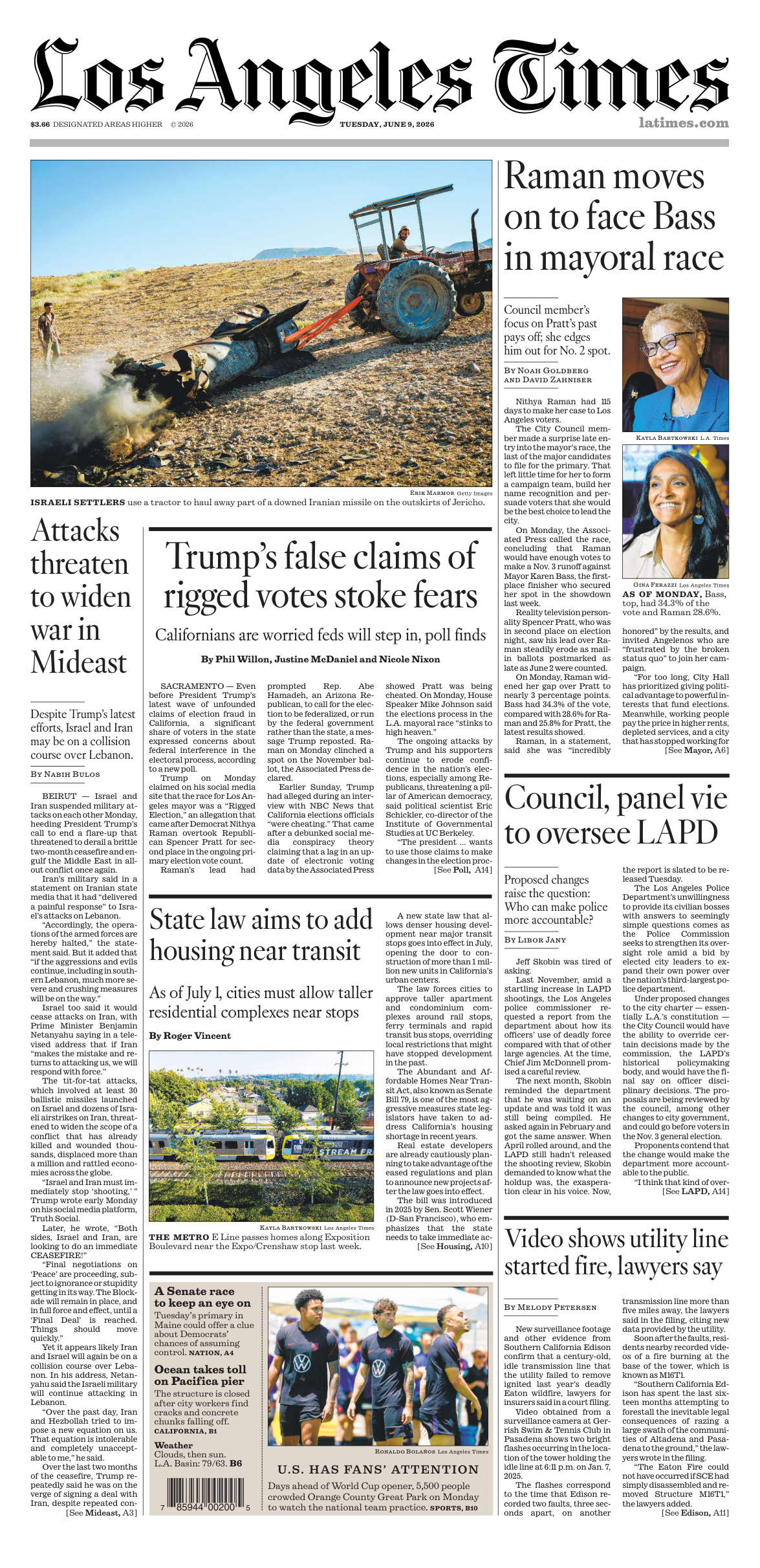 Los Angeles Times June 09 2026 Los Angeles Times Kitap Kapağı