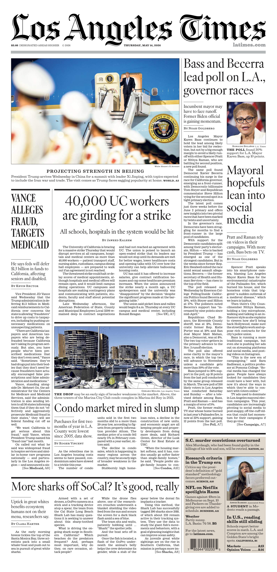 Los Angeles Times May 14 2026 Los Angeles Times Kitap Kapağı