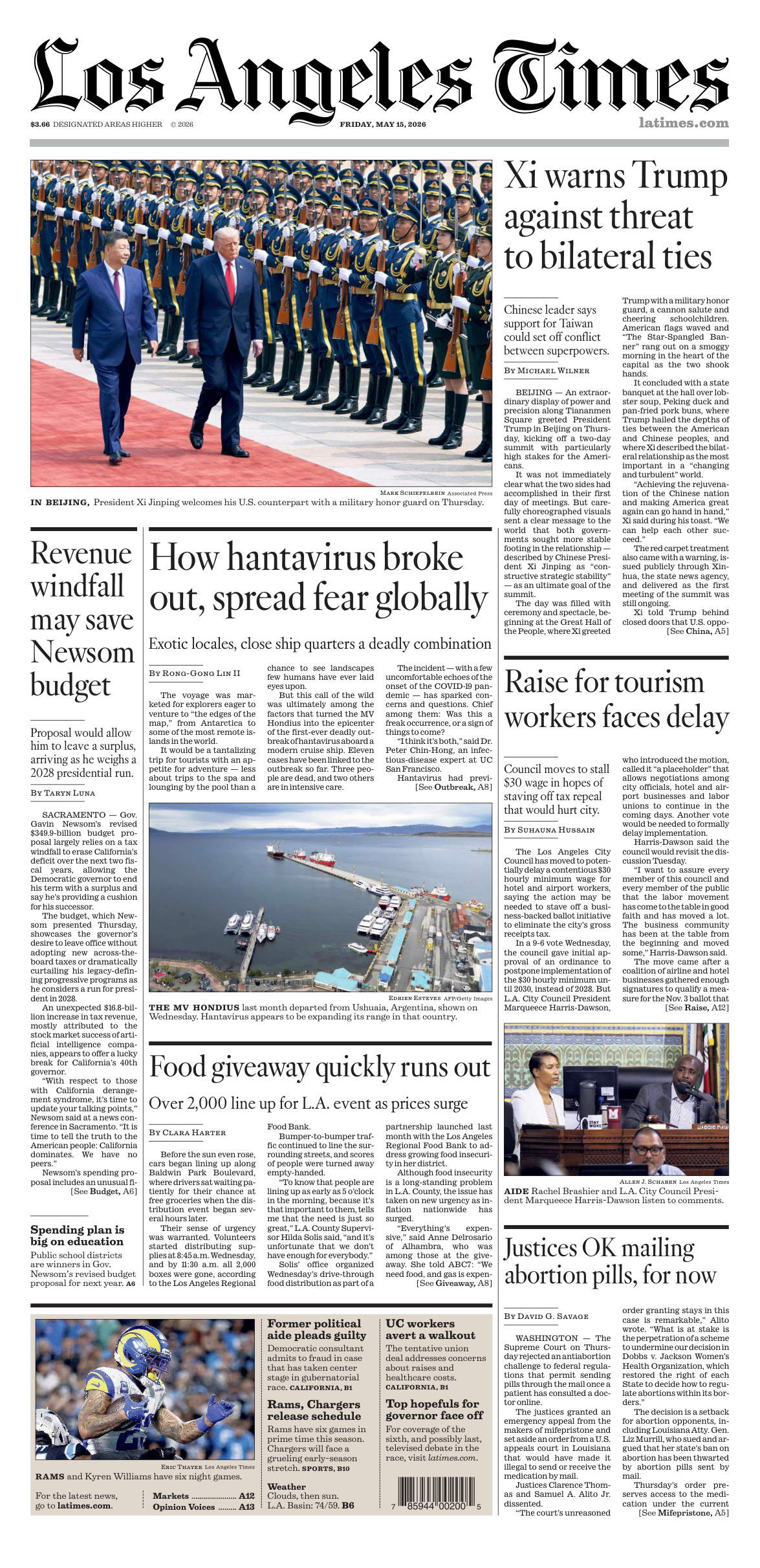Los Angeles Times May 15 2026 Los Angeles Times Kitap Kapağı