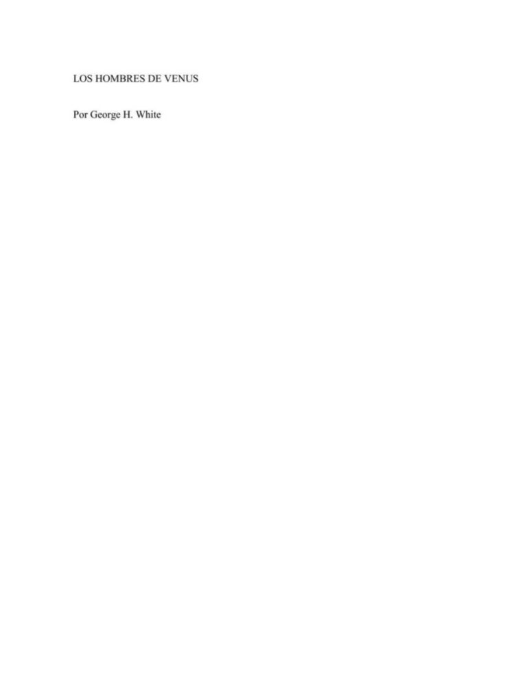 Los hombres de venus Spanish White George H Kitap Kapağı