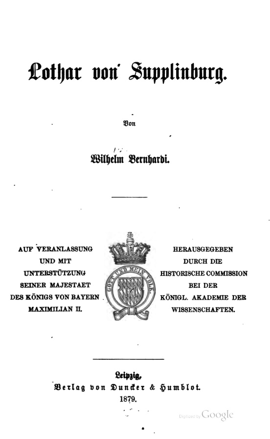 Lothar von Supplinburg German Edition Wilhelm Bernhardi Kitap Kapağı