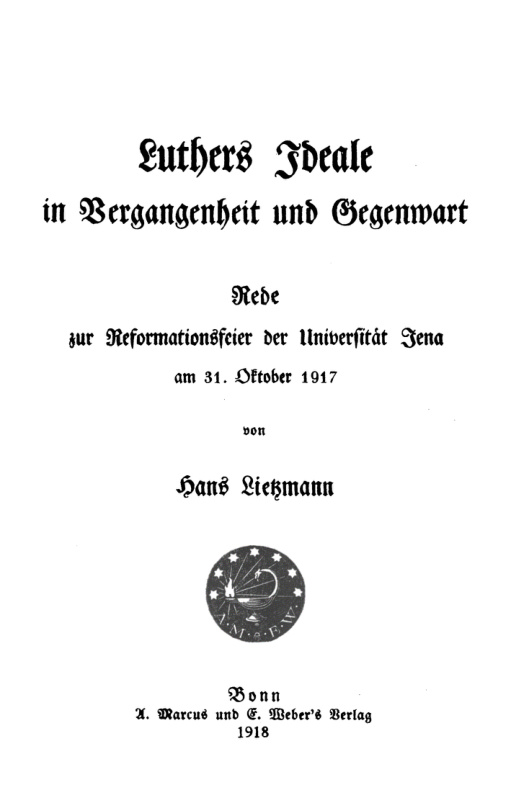 Luthers Ideale in Vergangenheit und Gegenwart German Edition Hans Lietzmann Kitap Kapağı