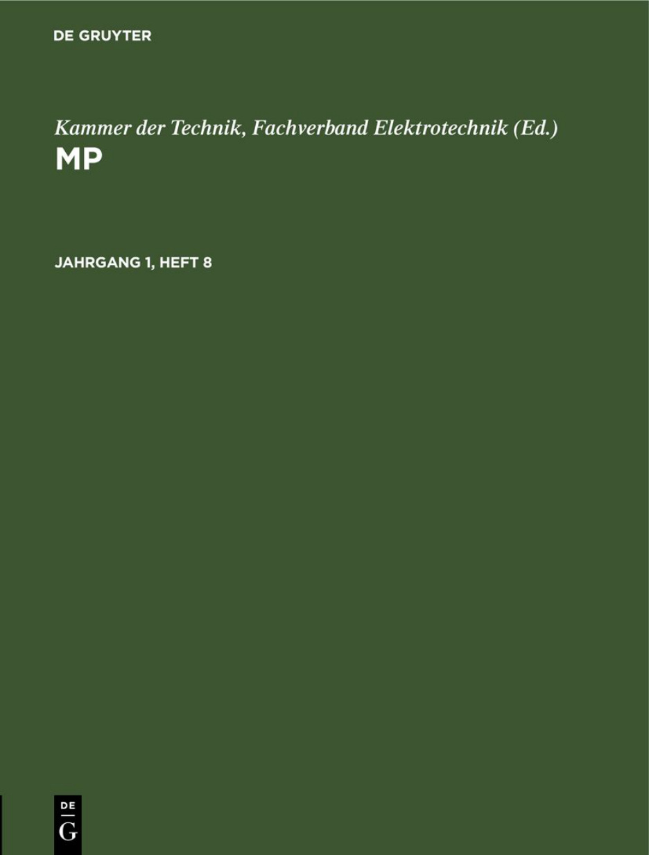 MP Jahrgang 1 Heft 8 PDF Download