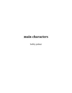 Main Characters Bobby Palmer Kitap Kapağı