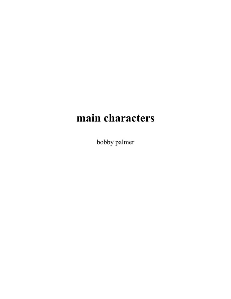 Main Characters Bobby Palmer Kitap Kapağı