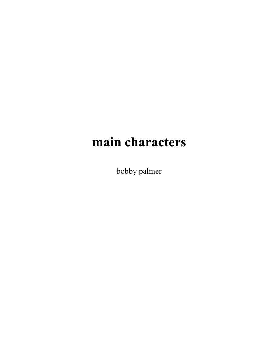 Main Characters PDF Download