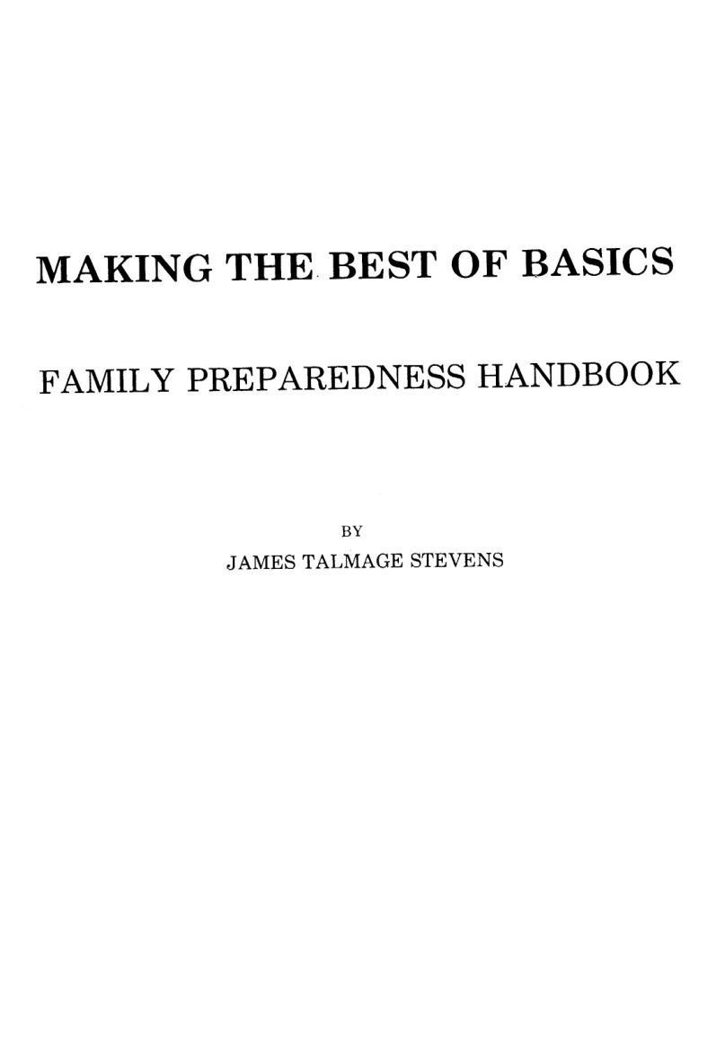 Making the Best of Basics James Talmage Stevens Kitap Kapağı
