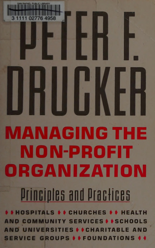 Managing the Non profit organisation Peter F Drucker Kitap Kapağı