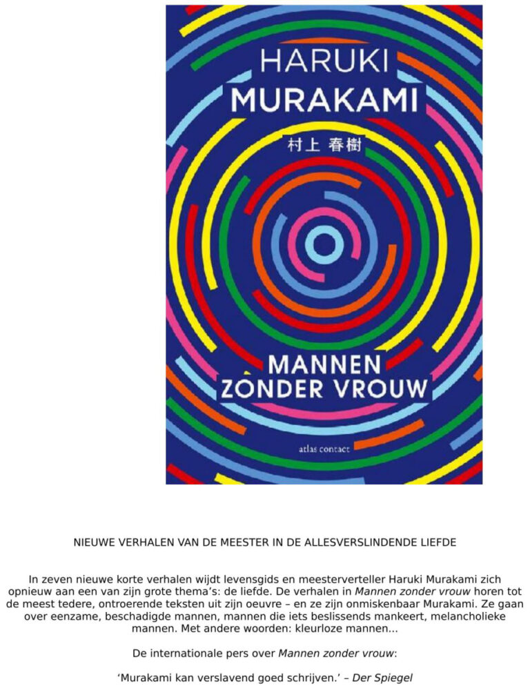 Mannen zonder vrouw Dutch Edition Haruki Murakami Kitap Kapağı