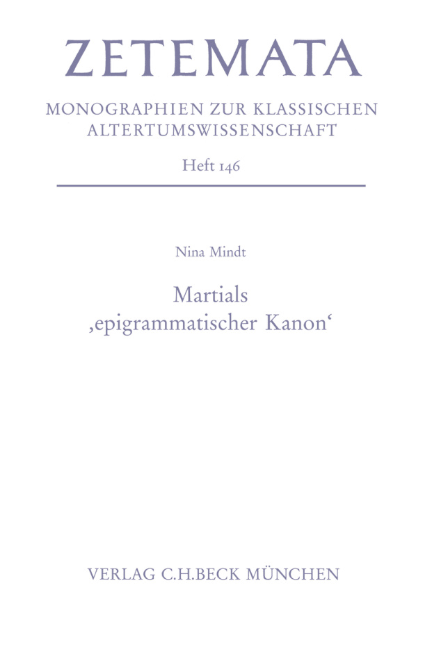 Martials epigrammatischer Kanon German Edition Nina Mindt Kitap Kapağı