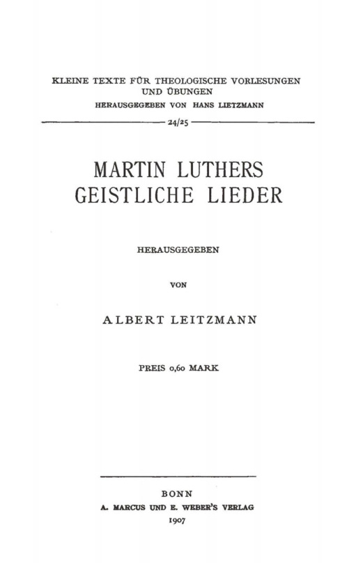 Martin Luthers geistliche Lieder German Edition Martin Luther Kitap Kapağı