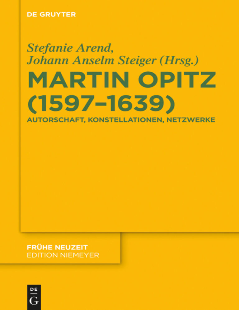 Martin Opitz German Edition Stefanie Arend Kitap Kapağı