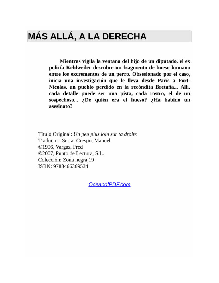 Mas alla a la derecha Spanish Vargas Fred Kitap Kapağı