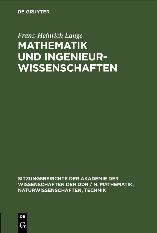 Mathematik und Ingenieurwissenschaften German Edition Franz Heinrich Lange Kitap Kapağı
