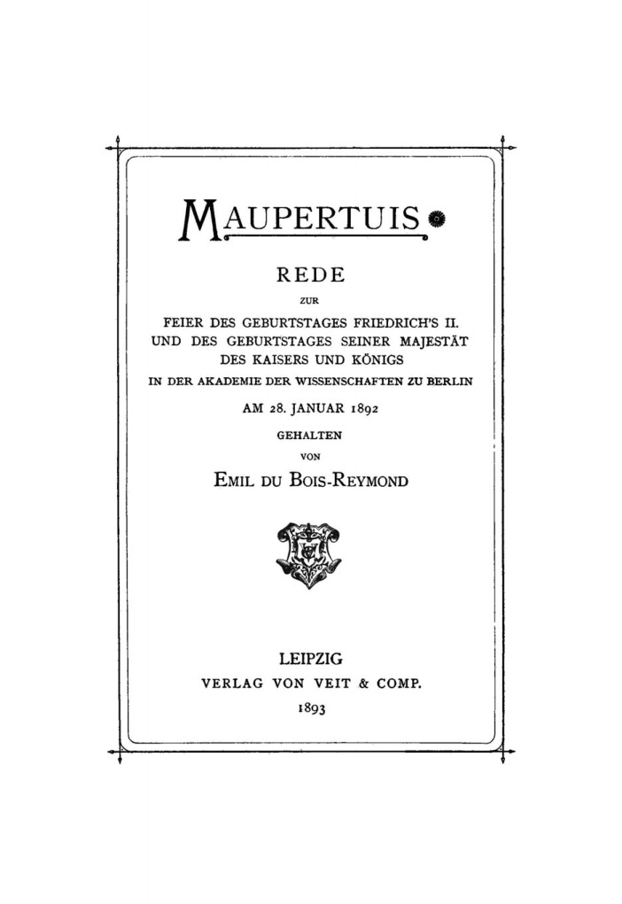 Maupertuis German Edition Emil Du Bois Reymond Kitap Kapağı