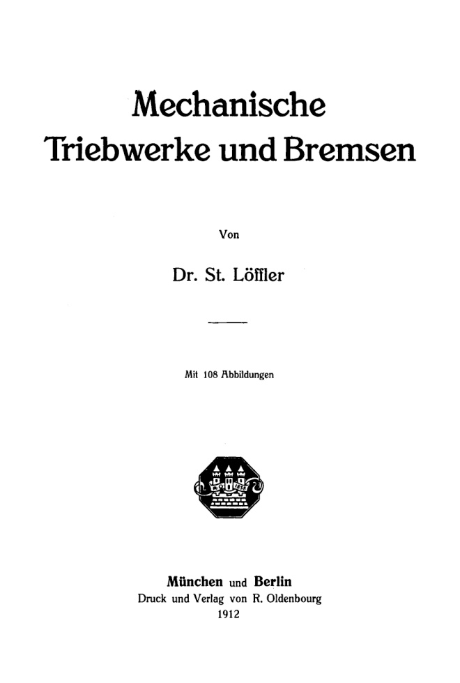 Mechanische Triebwerke und Bremsen German Edition St Loffler Kitap Kapağı