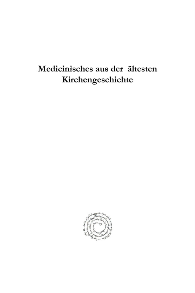 Medicinisches aus der altesten Kirchengeschichte German Edition Adolf Harnack Kitap Kapağı