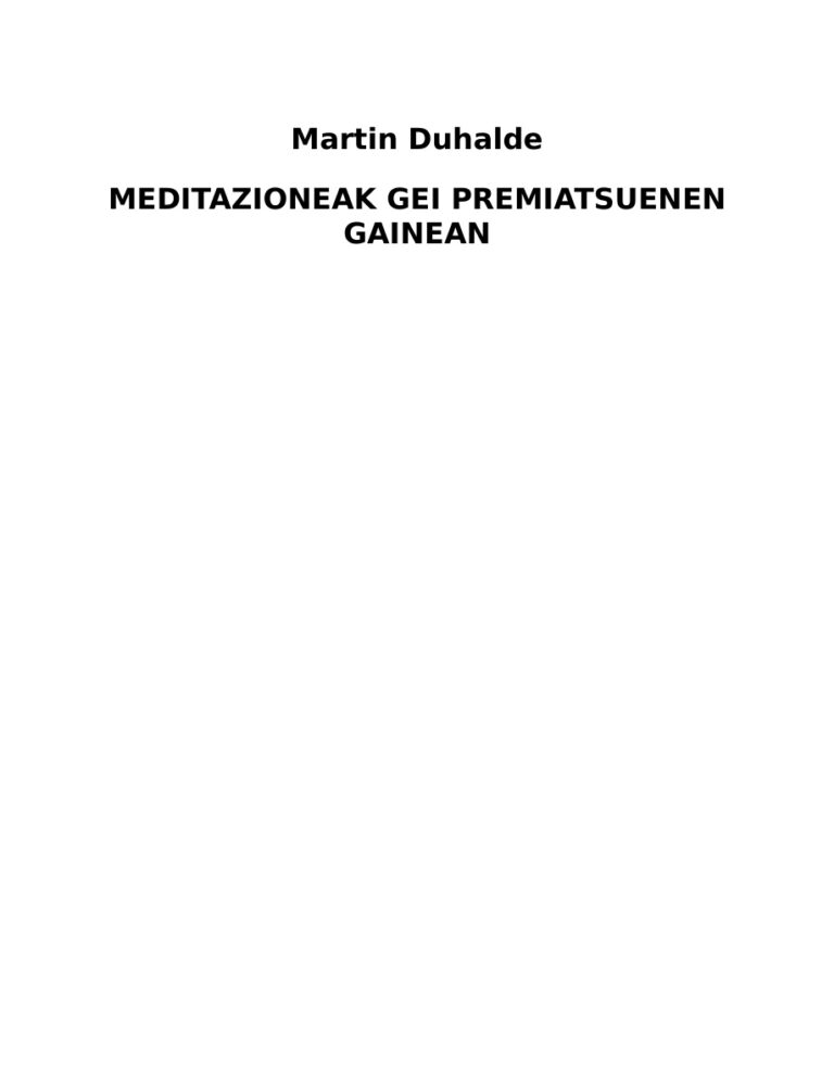 Meditazioneak Spanish Edition Martin Duhalde Kitap Kapağı