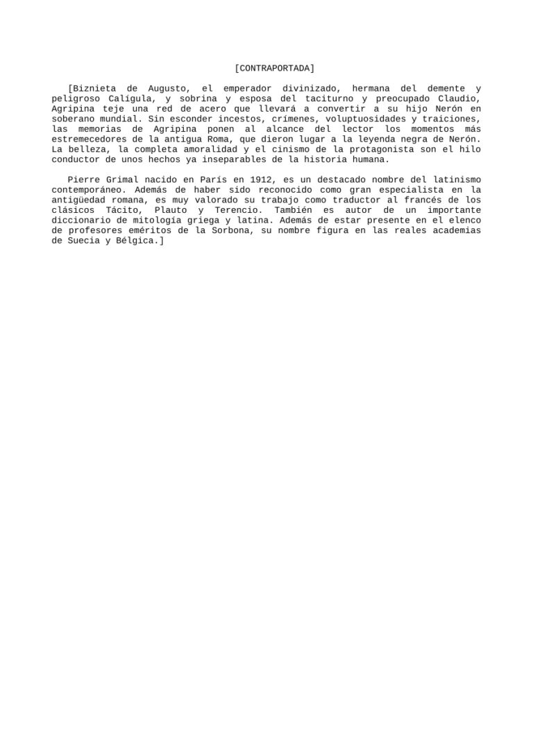 Memorias De Agripina Spanish Edition Grimal Pierre Kitap Kapağı