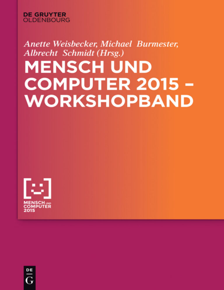 Mensch und Computer 2015 Workshopband German Edition Anette Weisbecker Kitap Kapağı