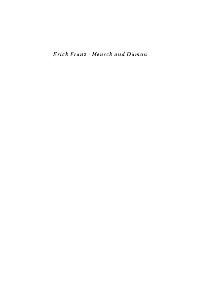 Mensch und Damon German Edition Erich Franz Kitap Kapağı