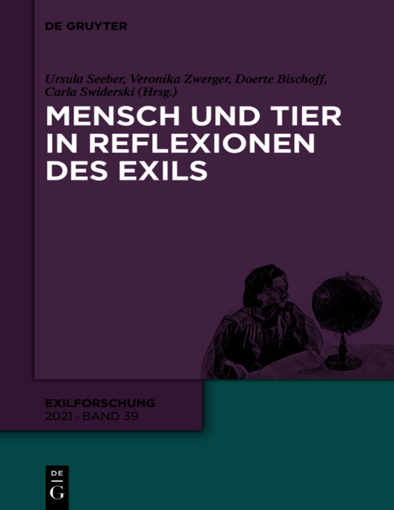 Mensch und Tier in Reflexionen des Exils German Edition Ursula Seeber Kitap Kapağı